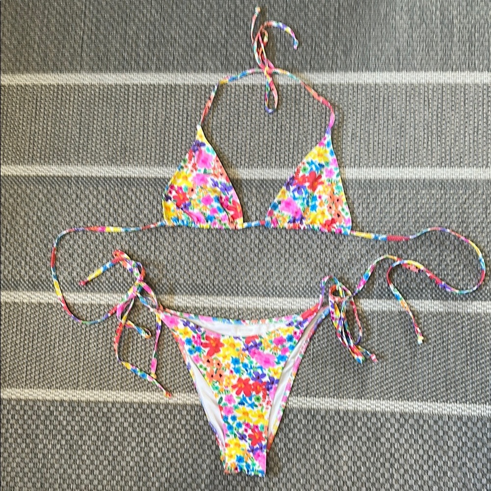 Bright Swimwear Multicolor Floral Bikini ~ size Small